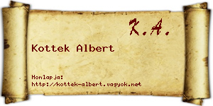 Kottek Albert névjegykártya